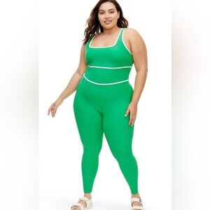 Diane‎ Von Furstenberg Green Racerback Full Length Bodysuit
